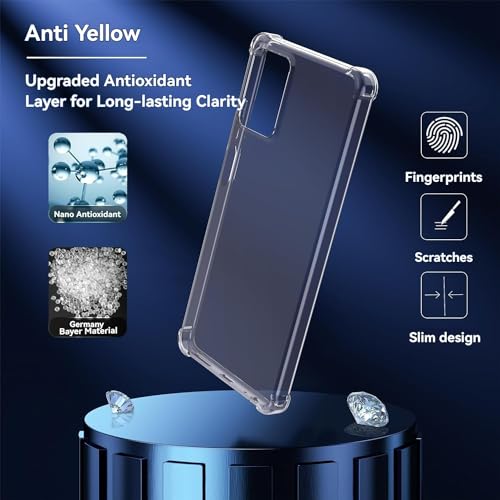 Image of REALCASE Silicone Moto G34 5G | Moto G45 5G Back Cover Case, Scratch Resistant Protective Crystal Clear Transparent Shock Proof Bumper Back Cover Case for Moto G34 5G | Moto G45 5G