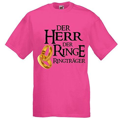 Camiseta de despedida de soltero para hombre, diseño de El Señor de los Anillos - Los compañeros para el equipo JGA del novio - Camiseta para hombre, Novio: Rosa, XXL