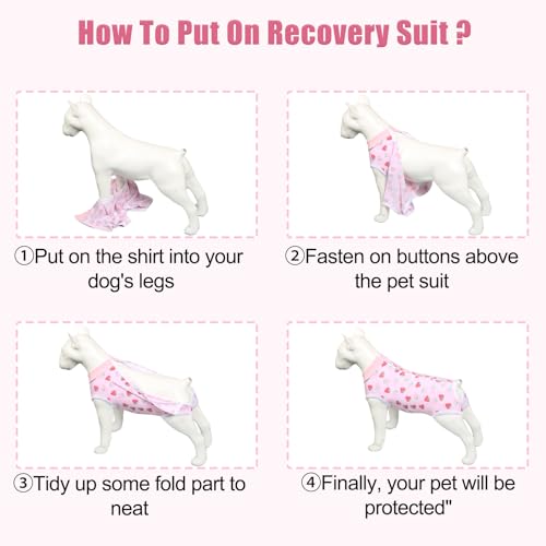 Image of FEimaX Dog Surgery Recovery Suit Female and Male Spay with Pee Hole, Pet Body Suits for Puppy After Spayed, Neuter Surgical Onesie for Small and Medium Dogs Cats, Alternative Bandages E-Collar & Cone