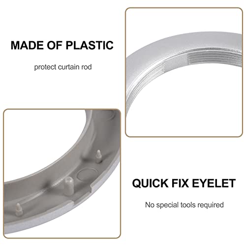 Arandelas de cortina 43mm Fangxuee de bajo ruido con anillos de ojales plateados pack de 50 4