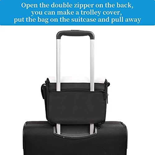Cwatcun Single Shoulder Camera Bag Waterproof Compact Camera Case Compatible for Canon Nikon Sony SLR DSLR Mirrorless Cameras and Lenses White