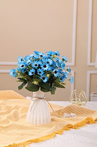 Joanwe 5 Bundles Blue Fake Flowers,Artificial Flowers For Home Decor #TOP4