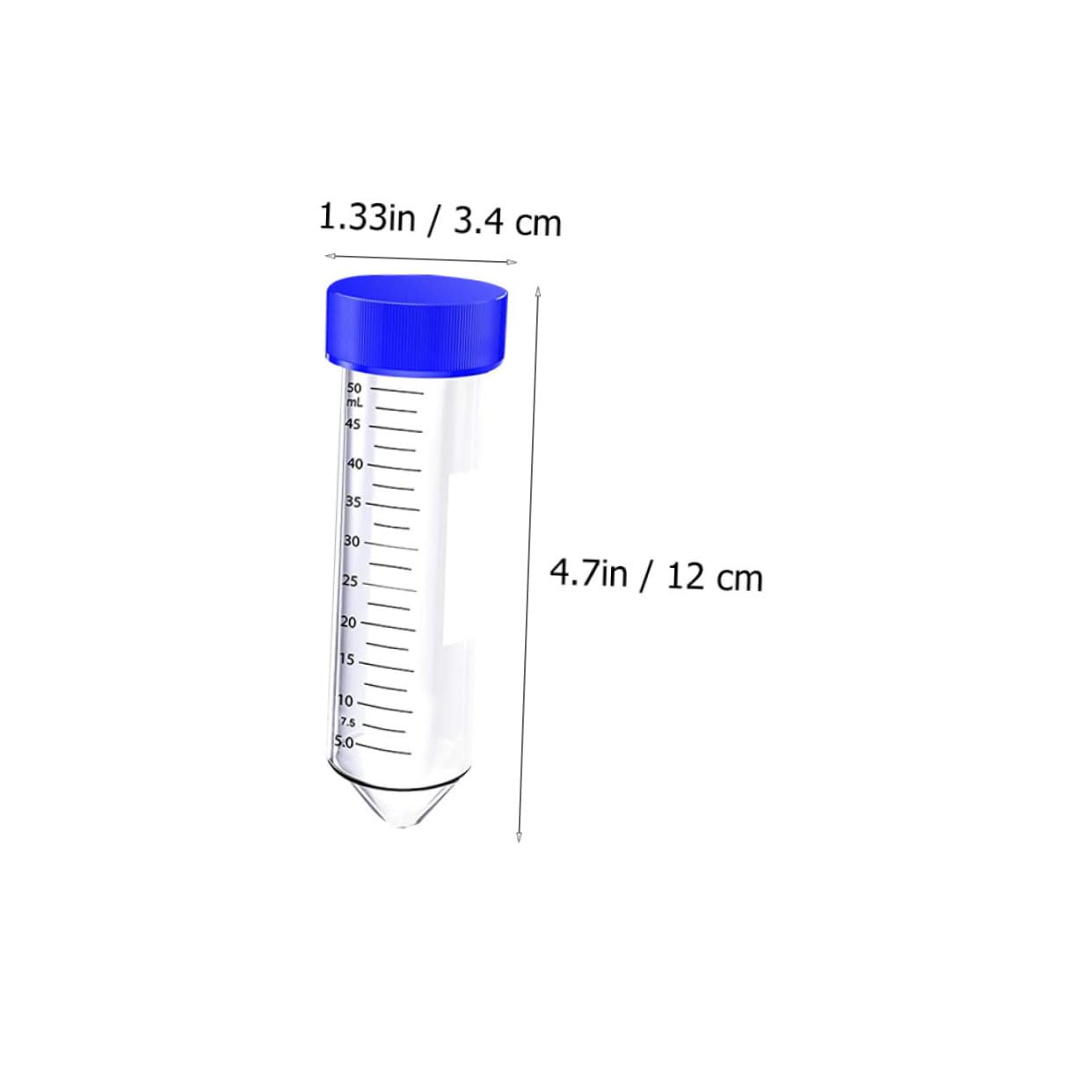 Cabilock Provette Centrifughe Coniche Blu 50ml in Plastica, 50 Pezzi | Scala Chiara, Tappi a Vite, Posizioni Ventilate e Chiuse, per Biologia Molecolare e Biochimica Colore Casuale