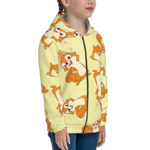 Cartoon Squirrel Kids Pullover Hoodies Boys Zip Up Sweatshirts Girls Athletic Clothes with Pocket4