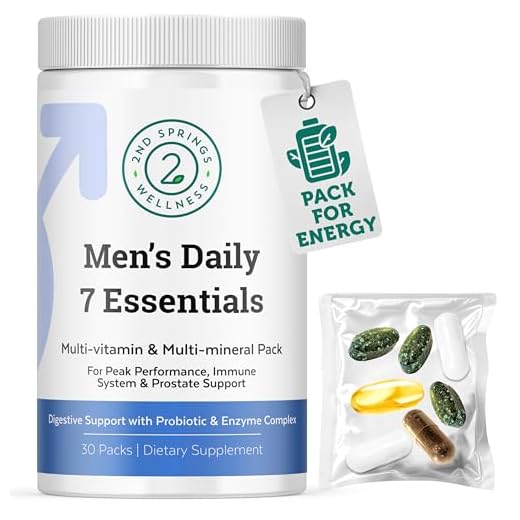 2nd Springs Daily 7 Essentials Men's Vitamin Pack - 7 Pack Adult Male Multivitamin & Multimineral Pack for Energy, Metabolism, Immune System Support, Prostate Support with Probiotic, Digestive Enzymes