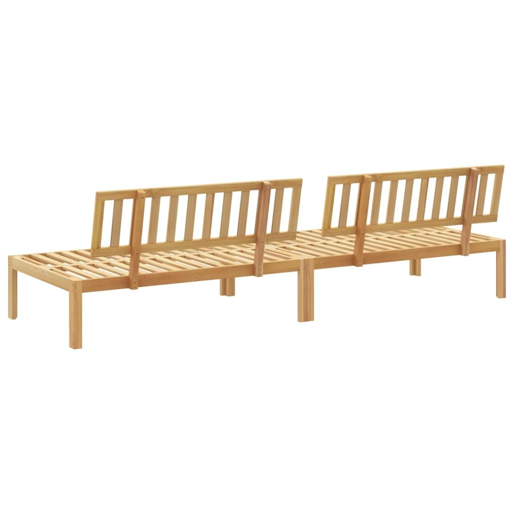 Juego de 2 sofás de jardín de madera de acacia, 120 x 92 x 69 cm, diseño modular, madera resistente, salón para jardín, balcón, terraza