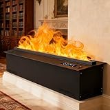 Chimenea De Vapor De Agua Mejorada 2025/Chimenea Atomizadora 3D Empotrada, Llama Led Ajustable De 9 Colores, Control por Aplicación/Mando A Distancia/Táctil 80cm