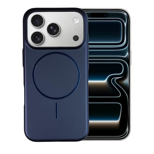 Image of AIBEX Ultra-Thin Mag-Saf Back Cover Case Compatible with iPhone 17 Pro Max| Slim Fit Scratch-Resistant Matte |Magnetic Wireless Charging |Microfibre Lining |Camera Protection (PC Material) - Dark Blue