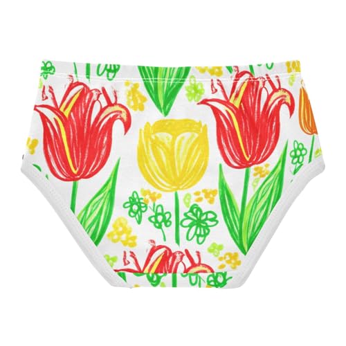 Girls Underwear Toddler 2t Cotton Panties Little Girl Personalized Briefs Girls Undies Doodle Colorful Spring Flowers2