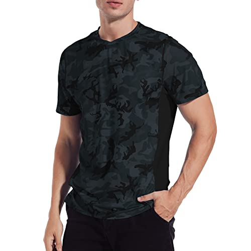 MEETYOO Men Swim, Short Sleeve UPF 50+ Sun T-Shirts