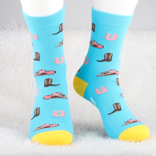 MBMSO Cowgirl Socks for Girls Western Equestrian Gift 2 Pairs Boots And Bling It's a Cowgirl Thing Socks Western Cowgirl Gift4