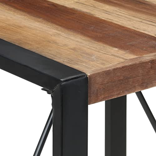 Table à manger en bois massif 80x80 cm style industriel chic - 4