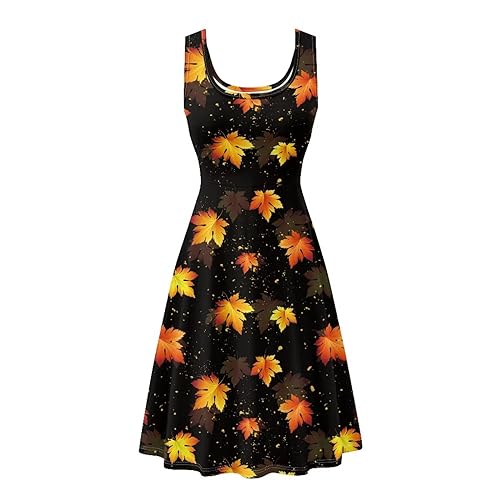 TOADDITDO Summer Sleeveless Tank Dresses Casual Floral Round Neck A-Line Tunic Dress Beach Party Mini Sundress with Pockets4