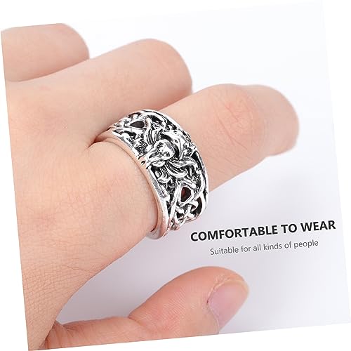 Abaodam 1 Peça Anel Vintage Raposa Anel Chique Nórdico Viking Joia Anel De Liga Anel Masculino Anel