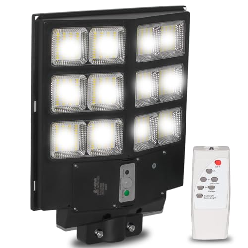 Luminaria Refletor Com Painel Solar De Led Embutido Potente 660w IP66 Com Sensor Área de irradiação