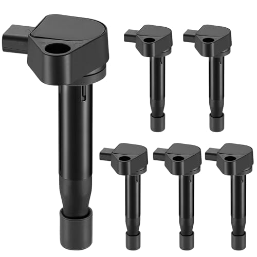 Image of Set of 6 UF242 Ignition Coil Pack Compatible with Honda Accord Odyssey 1999-2010 Compatible with Acura CL TL RL 1999-2008 3.0L 3.2L 3.5L V6 Replaces Coils C1221 C1462 GN10168 90919-02247