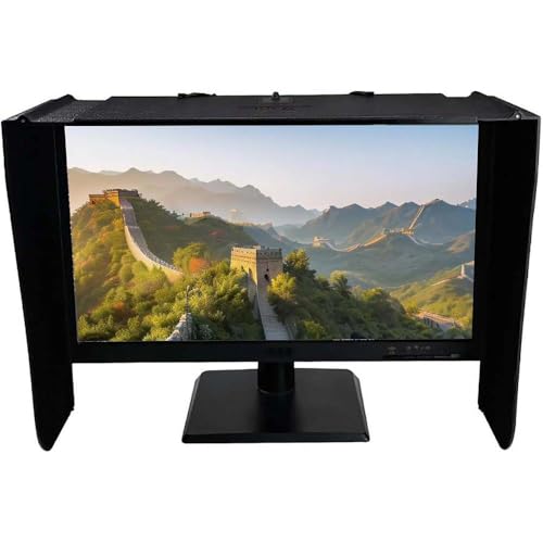 hocvseo Capucha para Monitor De Computadora De Escritorio, Ajustable De 17-27 Pulgadas, Parasol Plegable Anti-Reflejo, Protección De Privacidad, Eficiente Bloqueo De Luz, para Oficina, Jugar Juegos