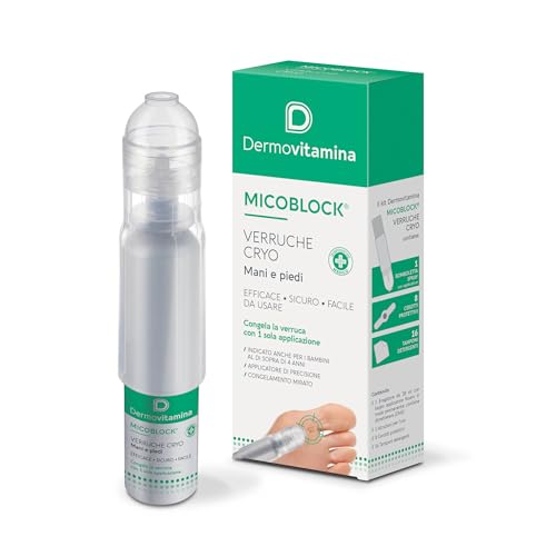 Dermovitamina Micoblock Verruche Cryo - Verruche Rimozione - Per Mani e Piedi - Effetto Crioterapia - Per Adulti e Bambini 4+ - Applicatore di Precisione - 38 ml