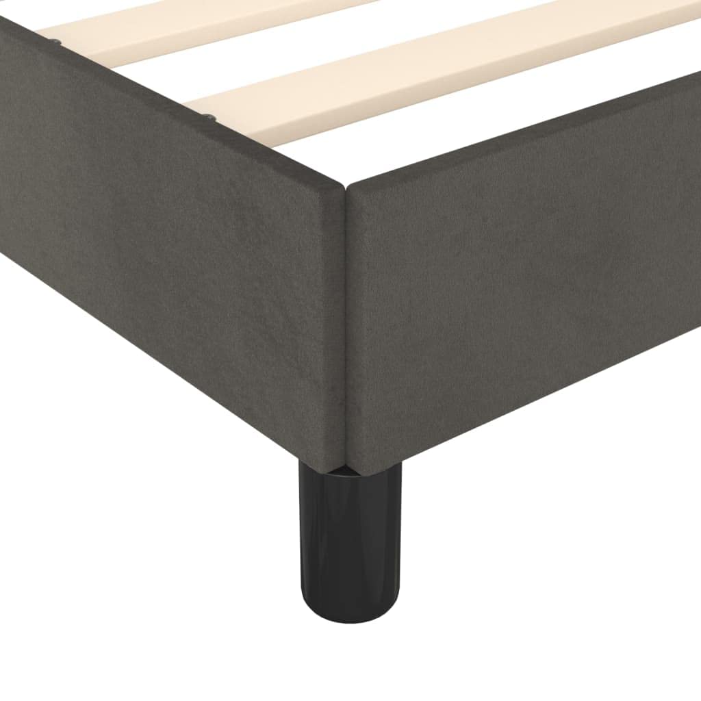 vidaXL Estructura de Cama Individual Somier Tapizado Dormitorio Habitación Muebles Mobiliario Cuarto Descanso de Terciopelo Gris Oscuro 90x200 cm