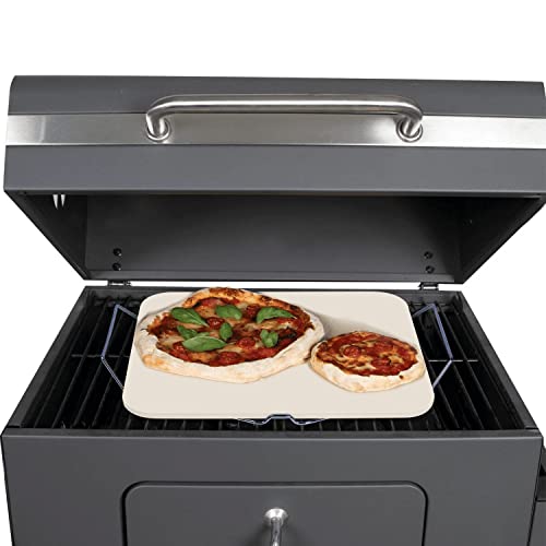 Pizza Stone For Oven And Grill, Rectangle Baking Stone 15 X 12 Inch With Free Pizza Cutter & Detachable Serving Rack, Safe Ceramic Cooking Stone For Crisp Crust Pizza Bread Cookie And More #TOP7