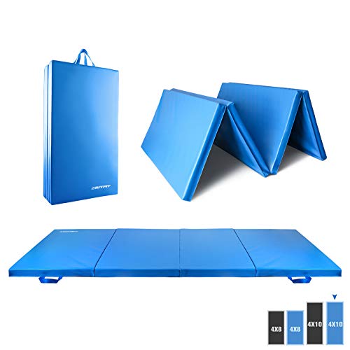 RitFit Upgraded Tri-fold Folding Exercise Mat, 2 Inch Thick Gymnastics Mat 6’x3’