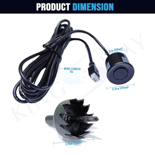 KINGSWAY® Car Reverse Parking Sensor with LED Display Compatible with Maruti Suzuki Alto K10 (Year 2010 to 2014), Auto Object Detection Radar System with Ultrasonic Sensor Kit in Black Color