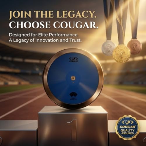 Image of COUGAR Speedy Discus Throw 1KG for Men and Women | IAAF Certified ABS Plastic Discus with Steel Rim | Hi-Spin 80% Rim Weight | Athletics Training Equipment for School and Sports Competitions