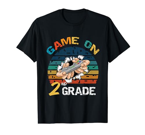 Game On 2nd Grade Back to School Funny Gamer Level Débloqué T-Shirt