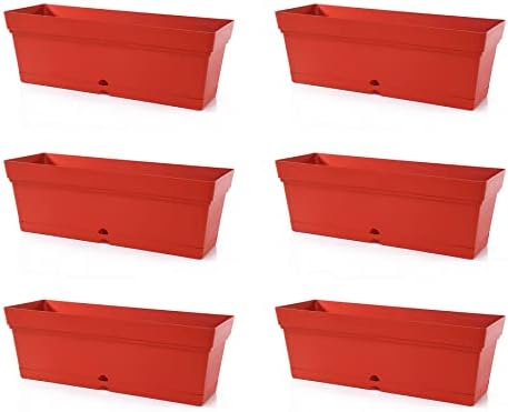 Mintra Window Box Planters 6 Pack - Bulk (Red 6pk)