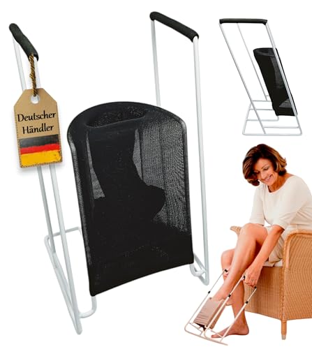 Anziehhilfe, 12 cm Fußbreite, für Knie und Hüfthohe Kompressionsstrümpfe, Strumpfanzieher, Anziehhilfe für Stützstrümpfe, Thrombosestrümpfe, Strumpfhochzieher, Sockenanzieher, Anziehhilfsmittel