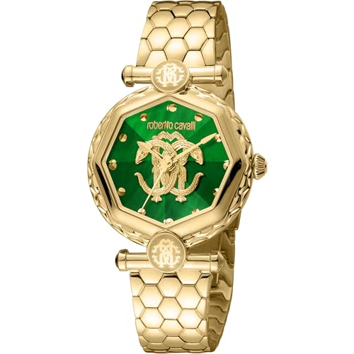 Roberto Cavalli by Franck Muller Reloj Analógico para Mujeres de Cuarzo con Correa en Acero Inoxidable RV1L204M0061