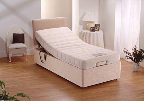 sleepkings Adjustable Electric Bed with Headboard & Memory Foam Mattress in Mink Chenille 4ft Small Double
