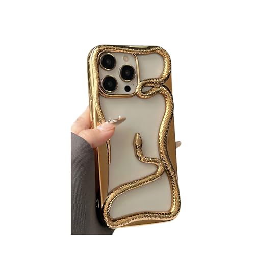 YAOZOCASE iPhone�P�[�X�A���킢���}�b�g�d�C���b�L3D�X�l�[�N�p�^�[���f�U�C���A�\�t�g�o���p�[�Ռ��z���~���^���[�O���b�h�v���e�N�V�����ϏՌ��g�ѓd�b�P�[�X(�S�[���h�AiPhone 16 Pro Max)