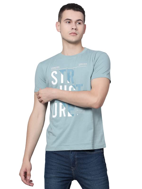 cantabil T-Shirt for Men l Breathable & Soft with Color Fastness Regular Fit Round Neck Cotton Blend Fabric Solid Pattern-picture-13
