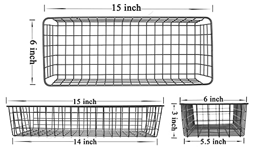 3 Set Hanging Wall Baskets For Storage,Wire Baskets For Organizing,Wall Mount Wire Basket Shelf Organizing Decor For Bedroom Farmhouse Kitchen Bathroom Pantry,Over The Door Organizers.industrial Gray #TOP5