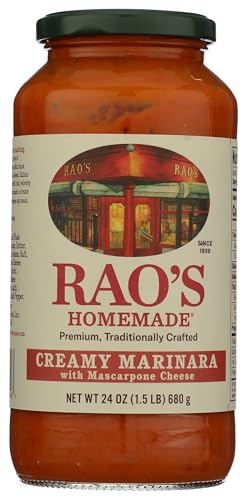 Rao's Homemade Creamy Marinara Sauce with Mascarpone, 24 oz, Tomato Sauce, All Purpose, Premium Quality, Tomatoes from Italy and Olive Oil