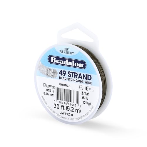 Beadalon 49 Strand Stainless Steel Beading Wire, Brown - .018in/0.46mm