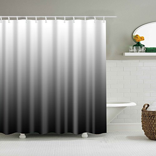 Decor Bath Shower Curtain with Modern Concise Design, Fantastic Bath Decorations Bathroom Accessories, Waterproof Polyester Fabric Bathroom Shower Curtain Set with Hooks (B1050) by Mantto - Used condition - CA$15.29
