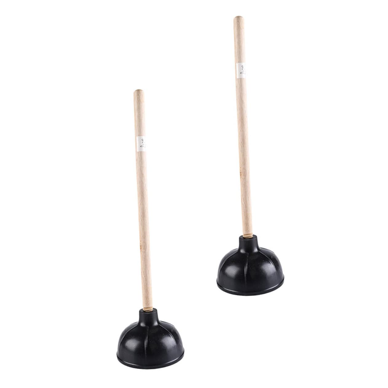 2 Piezas de Desatascadores de Tuberías Mango de Madera y Ventosa de Goma para Limpieza Hogar Succión Fuerte Químicos