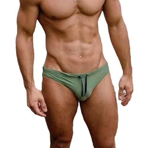 Men's Stretch Swimwear Bikini Swimming Briefs High Elasticity Softness Drawstring Swimsuits Board Surf Shorts Trunks