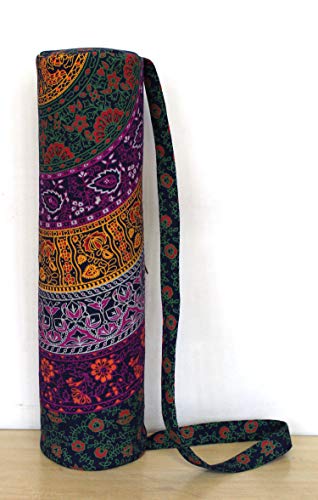 ICC Yoga Mat Bag Carrier (Purple 6 Flower) - Image 3