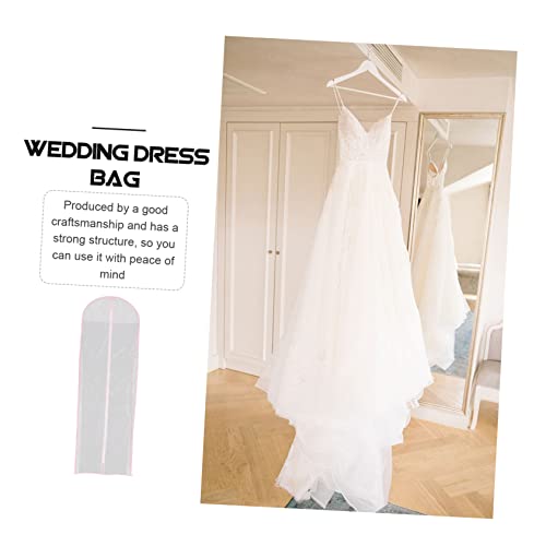 TIDTALEO Long Garment Bag for Dresses Breathable Non Woven Storage Cover Wedding Dress and Gown Protector with Zipper for Bridesmaids and Dance Costumes and Dirt4