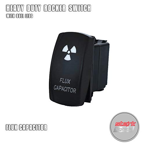 Flux Capacitor - Blue - Laser Etched 5-Pin Double Pole Single Throw Flux Capacitor Maintained On-Off Dpst Toggle Switch 20A 12V #TOP5