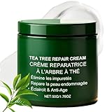 Tea Tree Oil Face Cream, Tea Tree Face Moisturizer for Dry & Itchy Skin, Acne, Scar, Day & Night Moisturizer for Women & Men, Calming & Hydrating Cream, Oil Control, Soothing and Moisturizing