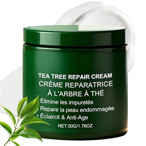 Tea Tree Oil Face Cream, Tea Tree Face Moisturizer for Dry & Itchy Skin, Acne, Scar, Day & Night Moisturizer for Women & Men, Calming & Hydrating Cream, Oil Control, Soothing and Moisturizing
