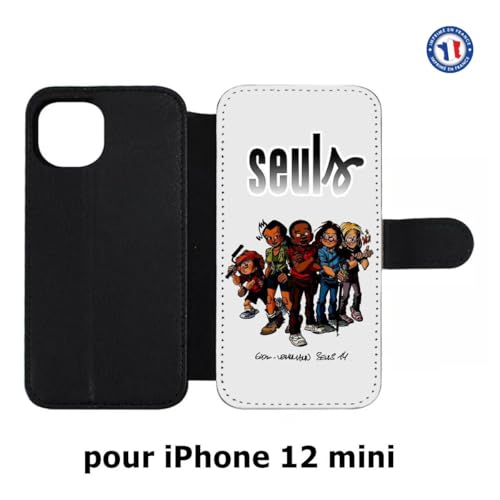 Housse iPhone 12 Mini cuir Seuls Camille fermeture aimant - 2