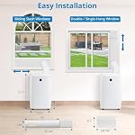 GarveeHome climatiseur portable 14 000 BTU pour pièce jusqu'à 750 pi² avec télécommande, unité de climatisation portable 3-en-1 silencieuse avec refroidissement, déshumidificateur, ventilateur, kit de fenêtre, mode sommeil, minuterie 24H, blanc | unité de climatisation portable 14 000 BTU avec mode sommeil, minuterie 24H