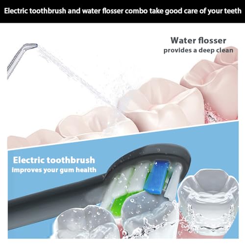 Huaco Care 01 2-1 Oral Clean Kit- Water Dental Flosser & Electric Toothbrush Combo- Brushing & Flossing- thumb #6