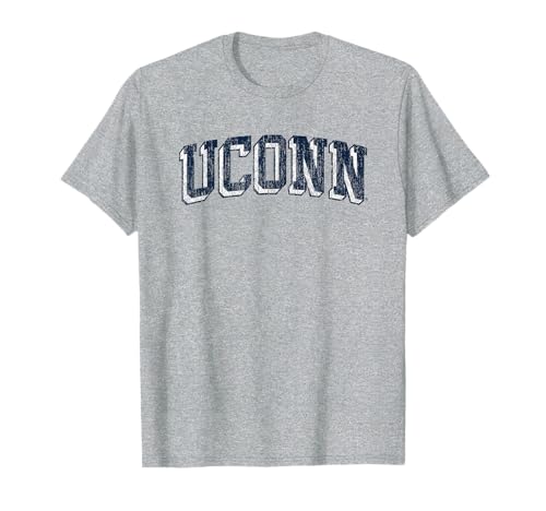 Connecticut Huskies Retro Arch Heather Gray T-Shirt Small