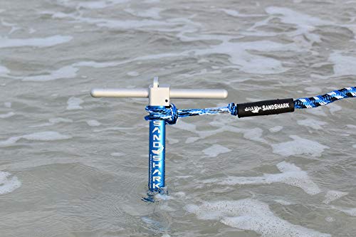 Ultimate PWC Premium Sand Anchor. Proven to Hold and Protect Watercraft. Shallow Water, Beach, or Sandbar Anchor for Jet Ski or Waverunner. Adjustable 18” to 31”, Padded Case, by SandShark.